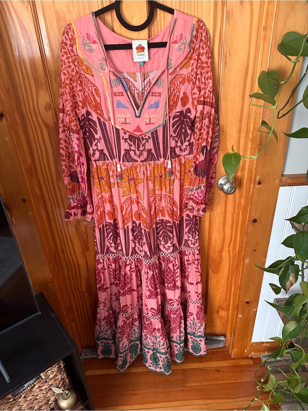 NWT FARM RIO Ainika Printed Tiered Maxi Dress Sz S - Picture 13 of 15